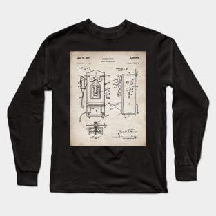 Phone Patent - Telephone Hallway Home Decor Art - Antique Long Sleeve T-Shirt